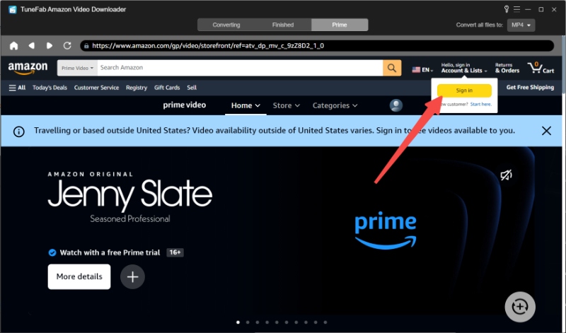 Log in to Amazon