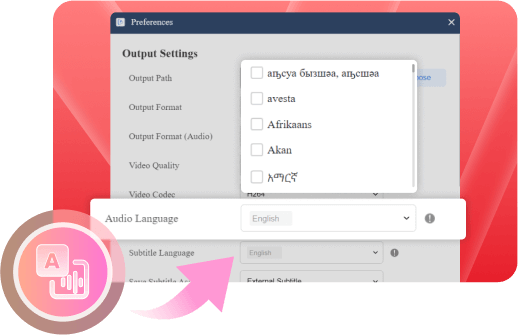 Multilingual Audio Track and Subtitle Choices