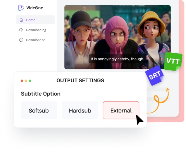 Customized Subtitle Type Options: Soft, Hard, External